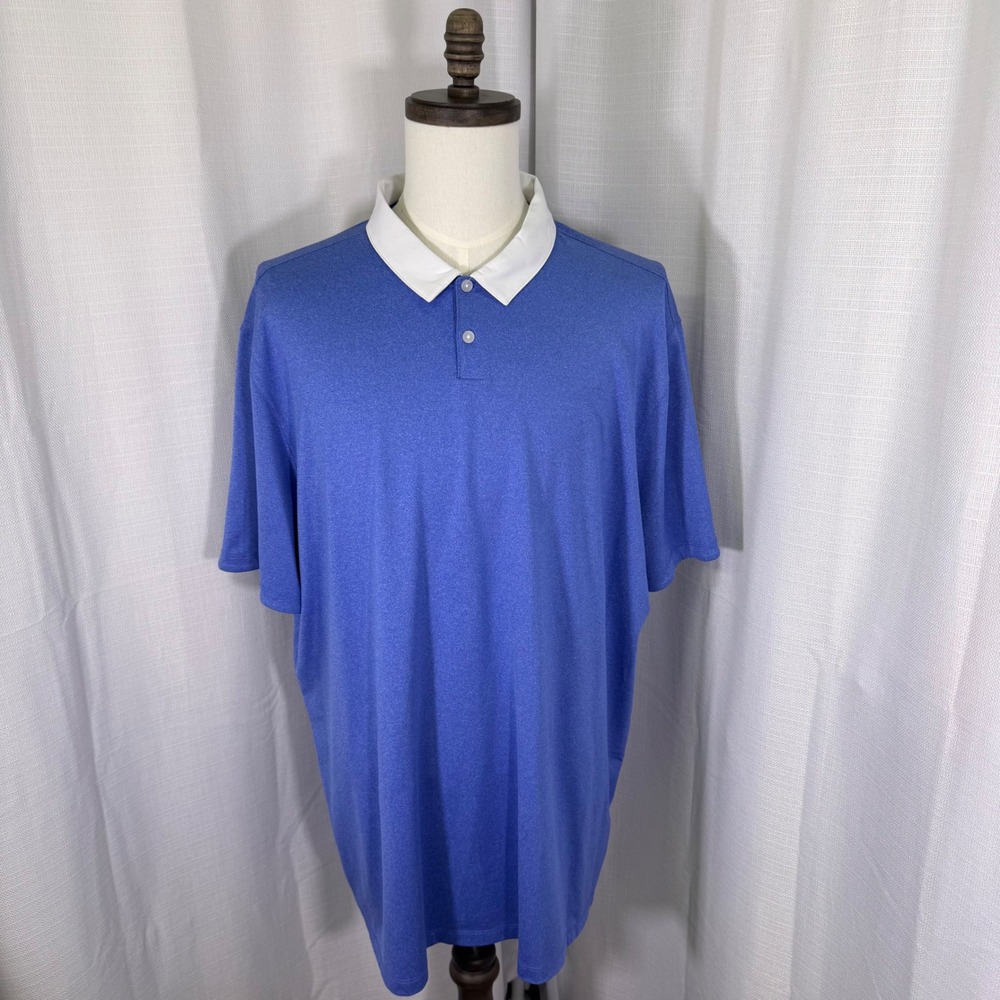Nike Golf Dri-FIT Polo Shirt Mens 2XL Blue White Contrast Collar 725529-456